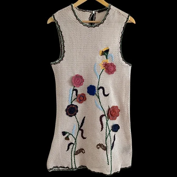 NWT Zara Woman ZW COLLECTION Crochet Dress with Floral Embroidery - Picture 11 of 16